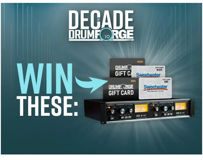 Drumforge Decade Of Drumforge Celebration - Win An Audioscape Compressor/Limiter Or Gift Cards