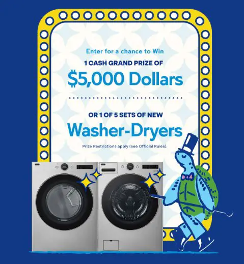 Earth Breeze Laundry Room Makeover Sweepstakes – Win $5,000 Cash For Laundry Room Makeover Or A Washing Machine & Dryer Set (6 Winners)