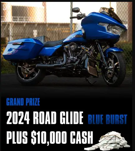 Eastcoastin Giveaway #8 Sweepstakes – Win A 2024 Harley Davidson Road Glide And $10,000 Cash