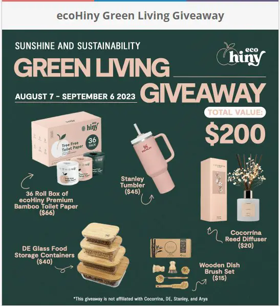 ecoHiny Green Living Giveaway - Win A Bundle Of Eco-Friendly Products