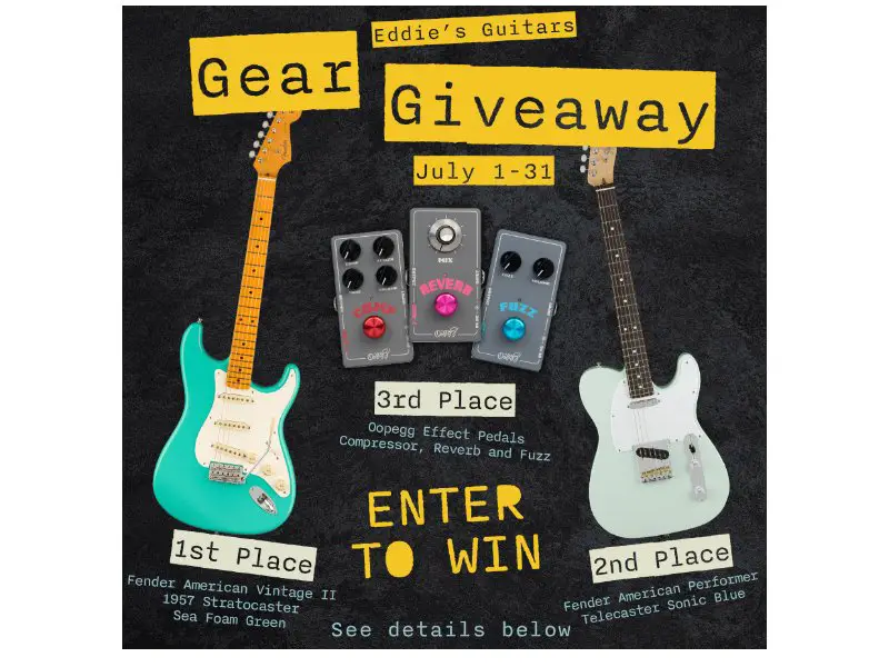 Eddie’s Guitars Gear Giveaway - Win An Electric Guitar Or Pedal