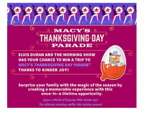 Elvis Duran & The Morning Show’s Macy's Thanksgiving Day Parade Sweepstakes - Win A Trip For Four To Macy's Thanksgiving Day Parade & More