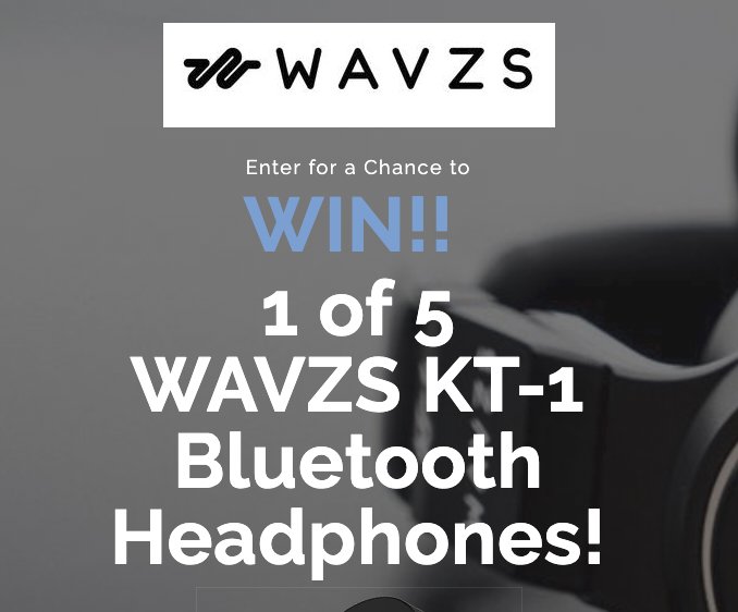 Win 1 of 5 Wavzs KT-1 Bluethooth Headphones