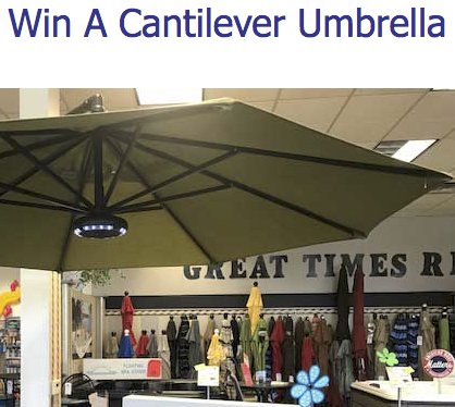 Enter To Win A Cantilever Umbrella