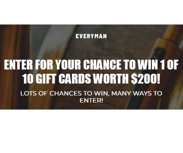 Everyman Gift Card Giveaway - Win a $200 Gift Card