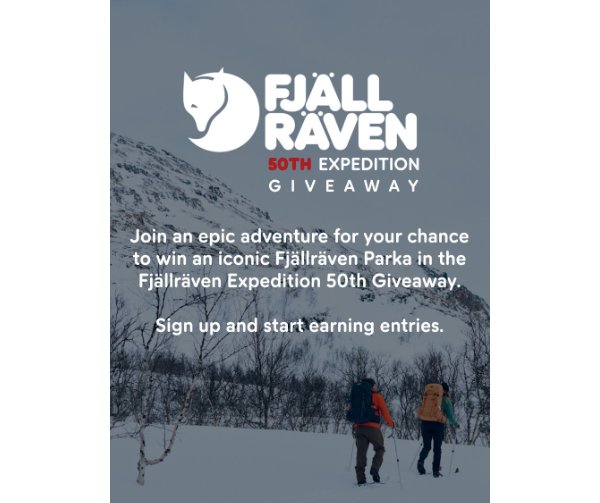 Fjällräven Expedition 50 Giveaway - Win An Expedition 50 Down Jacket (2 Winners)