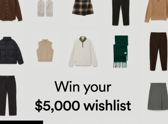 Frank And Oak Win Your Wishlist Sweepstakes - Win A $5,000 CAD Gift Card