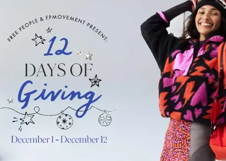 Free People 12 Days Of Giving Giveaway - Win $500 Gift Card & More Daily