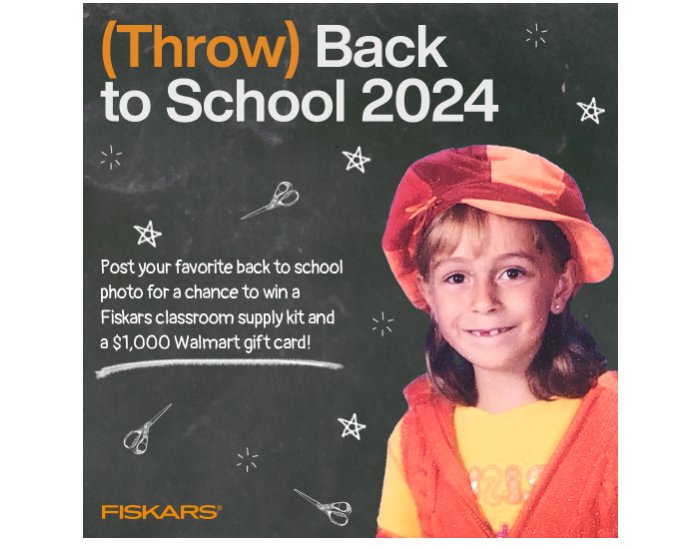 Friskars America 2024 (Throw) Back To School Sweepstakes - Win School Supplies & A $1,000 Walmart Gift Card (5 Winners)