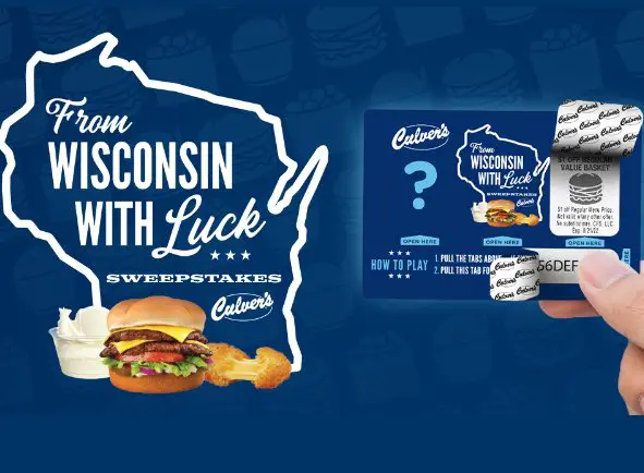 From Wisconsin With Luck Sweepstakes & Instant Win Game - Win $10,000 Cash, $25 Culver's Gift Card Or More