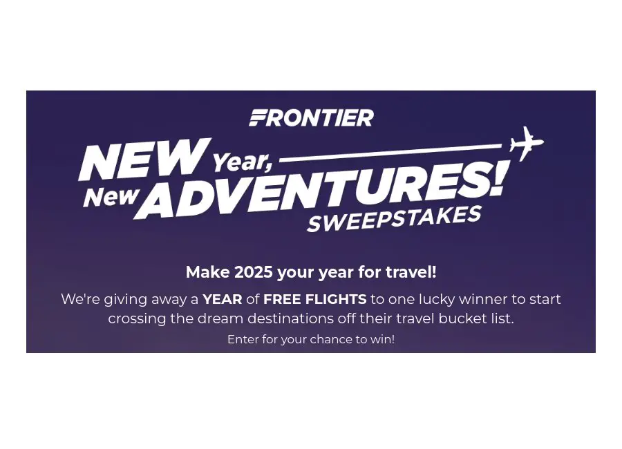 Frontier Airlines New Year New Adventures Sweepstakes - Win Airline Tickets