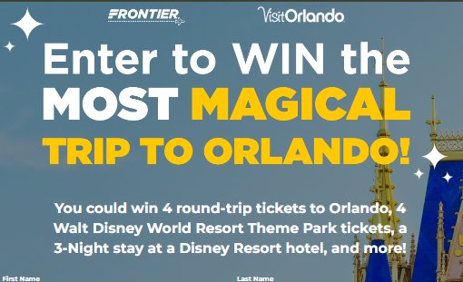 Frontier Magical Orlando Vacation Giveaway – Win A Magical Trip To Orlando