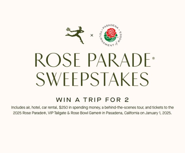 FTD Everyone Likes A Parade Sweepstakes - Win A Trip For 2 To The 2025 Rose Parade & Rose Bowl Game