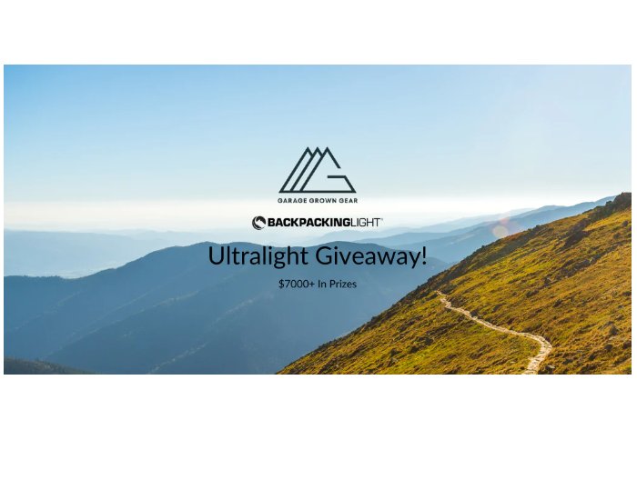 Garage Grown Gear Ultralight Giveaway - Win Outdoor Gear, Coffee And More