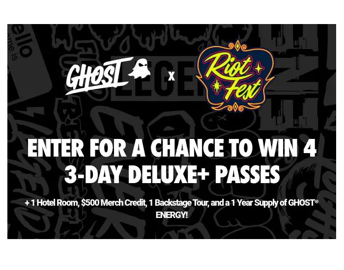 Ghost Energy X Riot Fest Giveaway - Win Festival Tickets & More