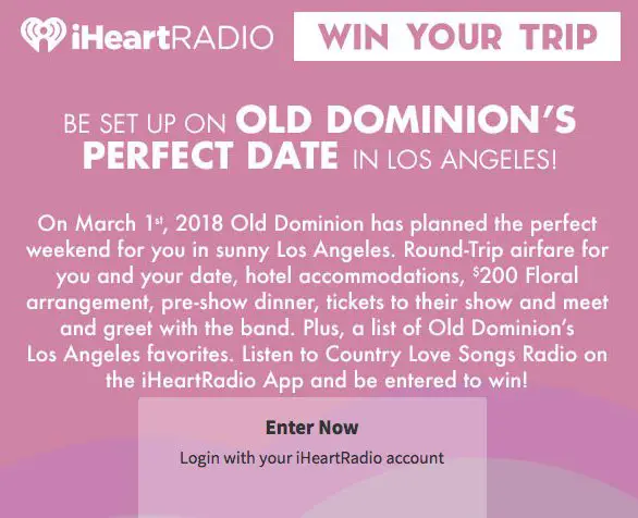 Go On Old Dominion's Perfect Date In Los Angeles Sweepstakes