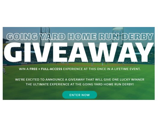 Going Yard Home Run Derby Giveaway -  Win  a trip for 2 to the 2024 Minor League Baseball Home Run Derby