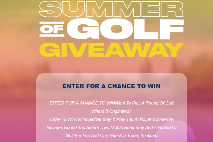 Golf Channel Open Championship Greatest Summer Of Golf Sweepstakes – Win A Golf Trip For 2