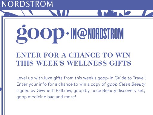 Goop Pop-In Sweepstakes