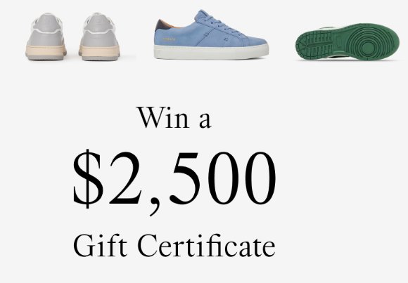 Greats Fall Sweepstakes – Win A $2,500 Gift Card For Shoes