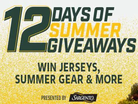 Green Bay Packers 12 Days Of Summer Sweepstakes - Win Jerseys, Summer Gear, Gift Cards & More {Daily Winners}