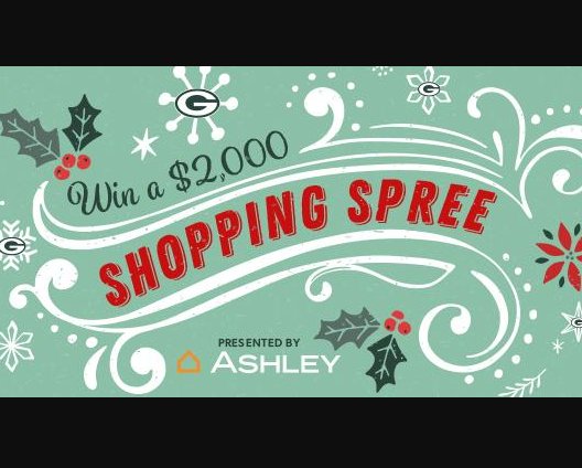 Green Bay Packers 2022 Holiday Shopping Spree Sweepstakes - Win $2,000 Ashley Furniture Credit & More