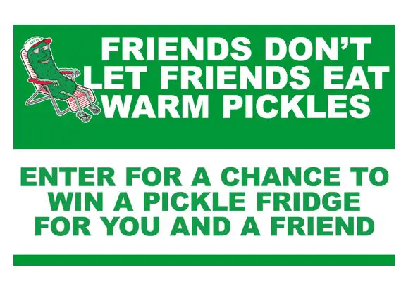 Grillo’s Friends Don’t Let Friends Eat Warm Pickles Sweepstakes - Win A Pickle Fridge For You & A Friend