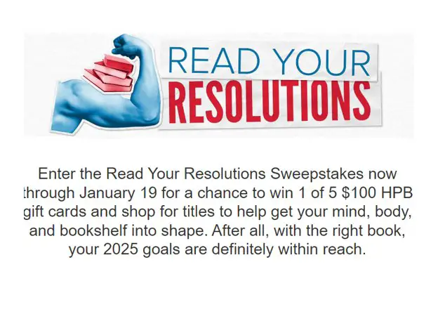 Half Price Books Read Your Resolutions Sweepstakes - Win A $100 Half Prize Books Gift Card