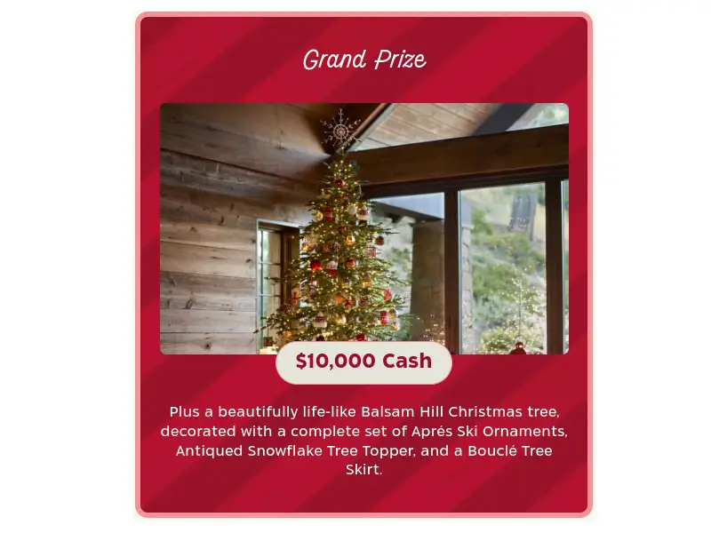 Hallmark Channel Holiday Home Decoration Sweepstakes - Win $10,000 & More