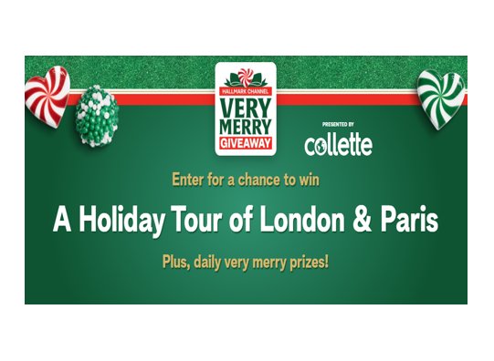 Hallmark Channel’s Very Merry Giveaway Sweepstakes - Win A Trip For Two To London And Paris, Gift Bundles And More