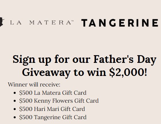 Hari Mari Father’s Day Sweepstakes – Win $2,000 Worth Of Gift Cards