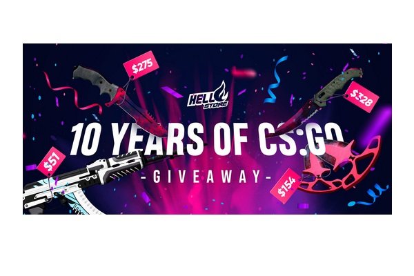 Hellstore 10 Years of CS:GO Giveaway - Win In-Game Items and Store Credits