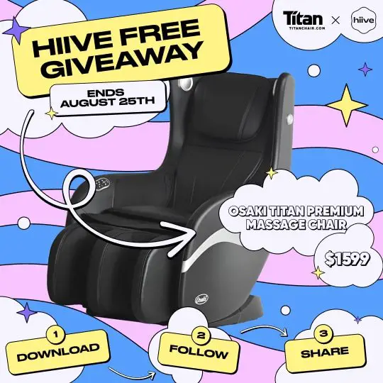 Hiive Osaki Titan Massage Chair Giveaway - Win A $1,600 Massage Chair