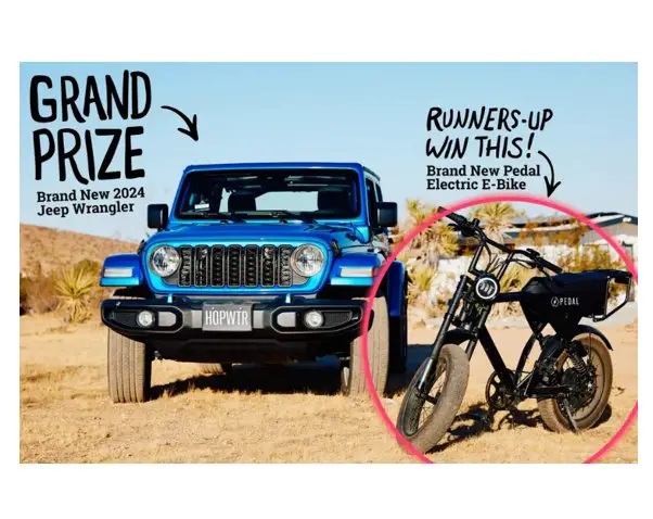 HOPWTR New Gear New Year Sweepstakes - Win A 2024 Jeep Wrangler + One-year supply of HopWtr.