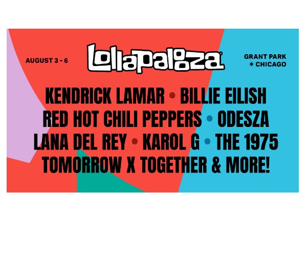 IHeartRadio 103.5 Kiss FM Lollapalooza  Giveaway - Win 4-Day GA Tickets To Lollapalooza 2023 (35 Winners)