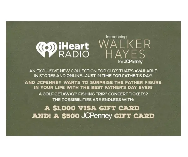 IHeartRadio Best Father’s Day Ever Sweepstakes With JCPenney - Win Gift Cards Worth $1,500