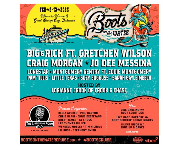 IHeartRadio Boots On The Water Country Cruise Sweepstakes - Win A Cruise Vacation For 2