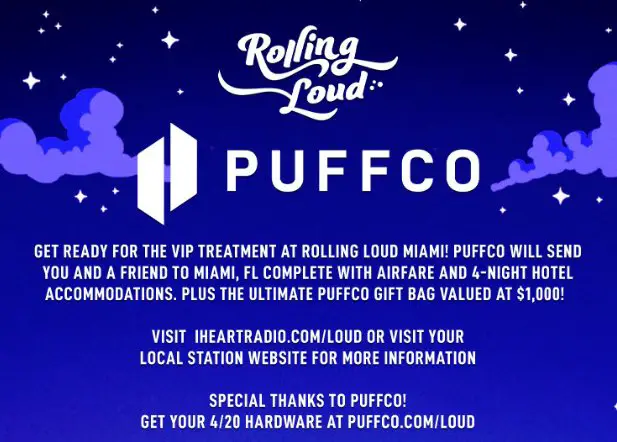 iHeartRadio Flying High with PuffCo Sweepstakes - Win A VIP Trip For 2 To Miami