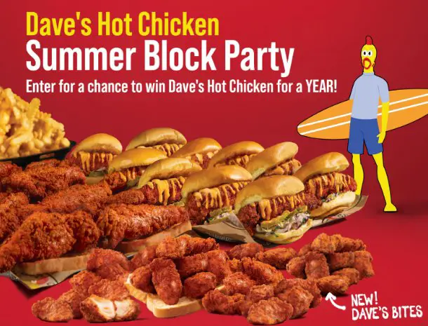 iHeartRadio Free Chicken For A Year Giveaway - Win  Free Dave's Hot Chicken For A Year