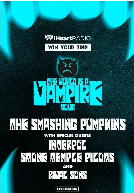 iHeartRadio Smashing Pumpkins Sweepstakes - Win A Trip For 2 + Premium Tickets