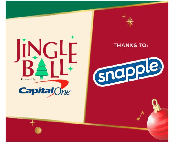 IHeartRadio Summer Of Snapple Jingle Ball 2024 Sweepstakes - Win A Trip For 2 To Y100's Jingle Ball in Miami, FL (Limited States)