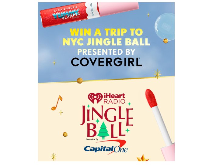 IHeartRadio Win A Trip To NYC Jingle Ball Presented by COVERGIRL Sweepstakes - Win A Trip For 2 To New York & More