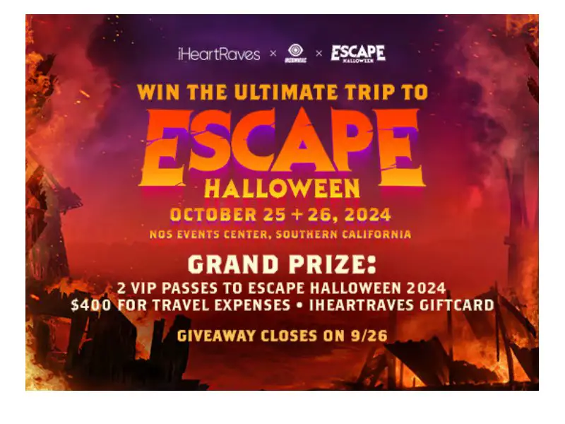 IHeartRaves Escape Halloween 2024 Giveaway - Win 2 VIP Passes & More