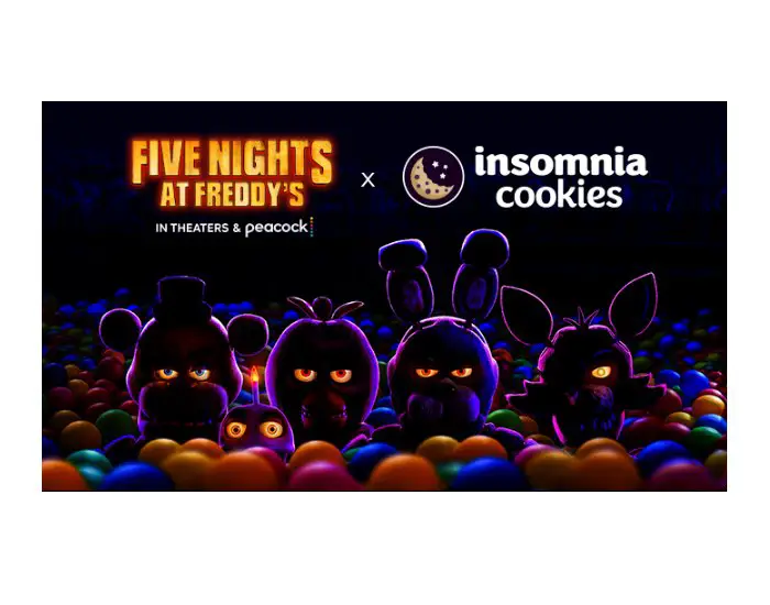 Insomnia Cookies Five Nights at Freddy’s Sweepstakes - Win Movie Tickets, Merch & More