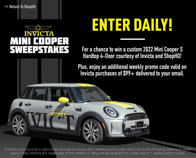 Invicta Mini Cooper Sweepstakes - Win A $42,000 Mini Cooper