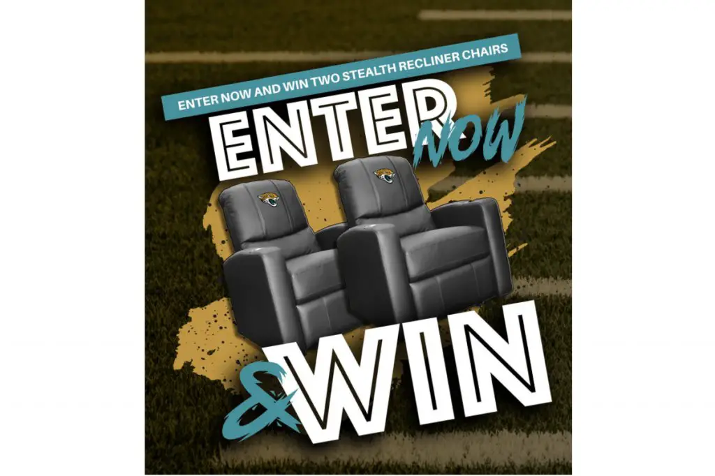 Jacksonville Jaguars Upgrade Your Fan Cave Sweepstakes - Win 2 Stealth Recliners