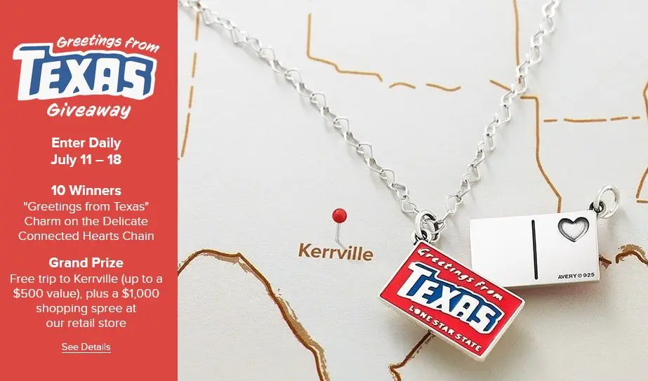 James Avery Giveaway - Win $1,000 Gift Cards, Travel Credits and More In The Greetings from Texas Giveaway