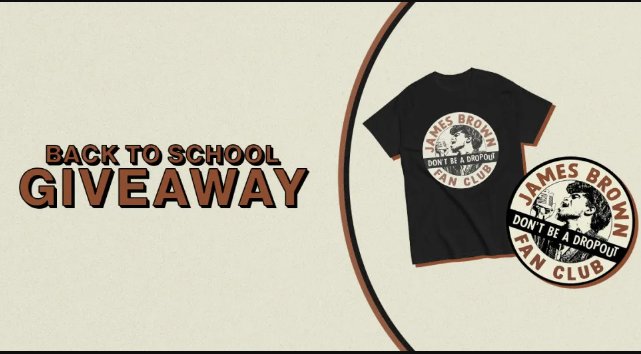 James Brown Back To School Sweepstakes – Win Exclusive Merch And Gift Cards (5 Winners)