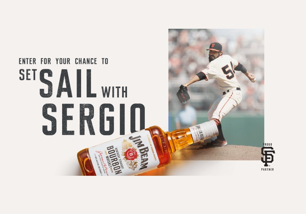 Jim Beam Sailing With Sergio Sweeps - Win A Sailing Experience With Sergio Romo (2 Winners)