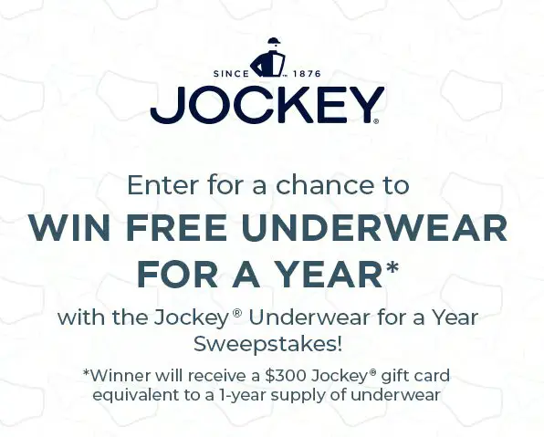 Jockey Underwear For A Year Sweepstakes - Win Free Underwear For A Year